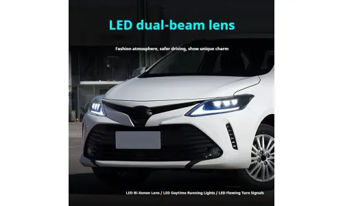 Фары передние LED с ходовыми огнями для Toyota Vios (2017-2019), комплект, FT Carlight — фото 4