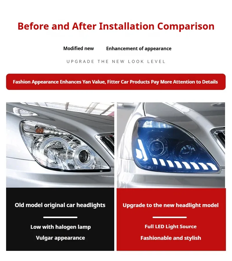 Фары передние LED с ходовыми огнями для Buick GL8 (2005-2015), комплект, комплект, FT Carlight Carlight — фото 7