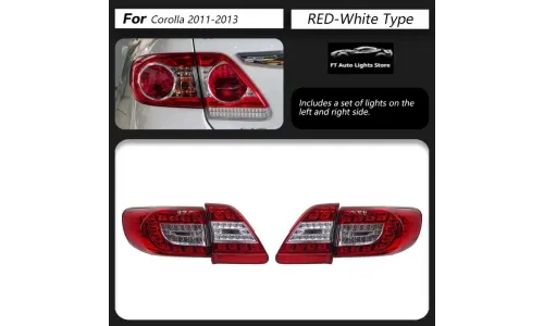 Задние LED-фонари динамический поворотник для Toyota Corolla (2011-2013), комплект, комплект, FT Carlight Carlight — фото 1