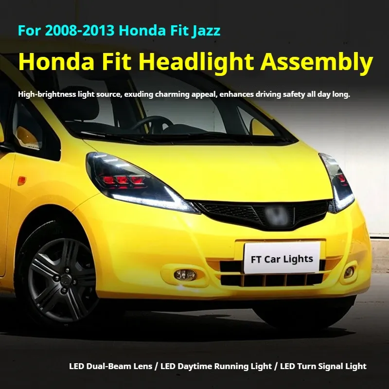 Фары передние LED с ходовыми огнями для Honda Fit Jazz GK5 (2008-2013), комплект, комплект, FT Carlight Carlight — фото 5