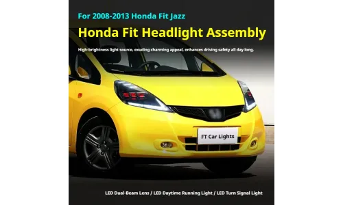 Фары передние LED с ходовыми огнями для Honda Fit Jazz GK5 (2008-2013), комплект, комплект, FT Carlight Carlight — фото 5