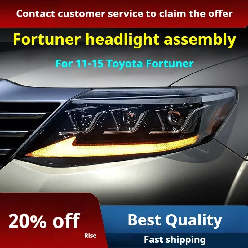 Фары LED проектор 3-глазные ДХО для Toyota Fortuner (2011-2015), комплект, комплект, FT Carlight Carlight — фото 2