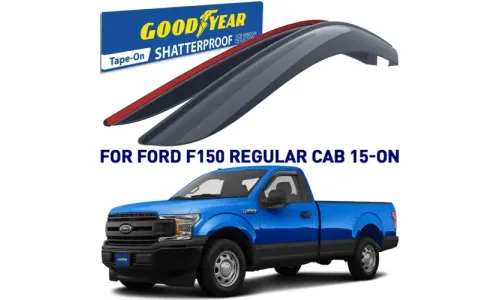 Дефлекторы боковых окон 2015-2024 Ford F-150 Regular Cab, накладные, GoodYear — фото 1