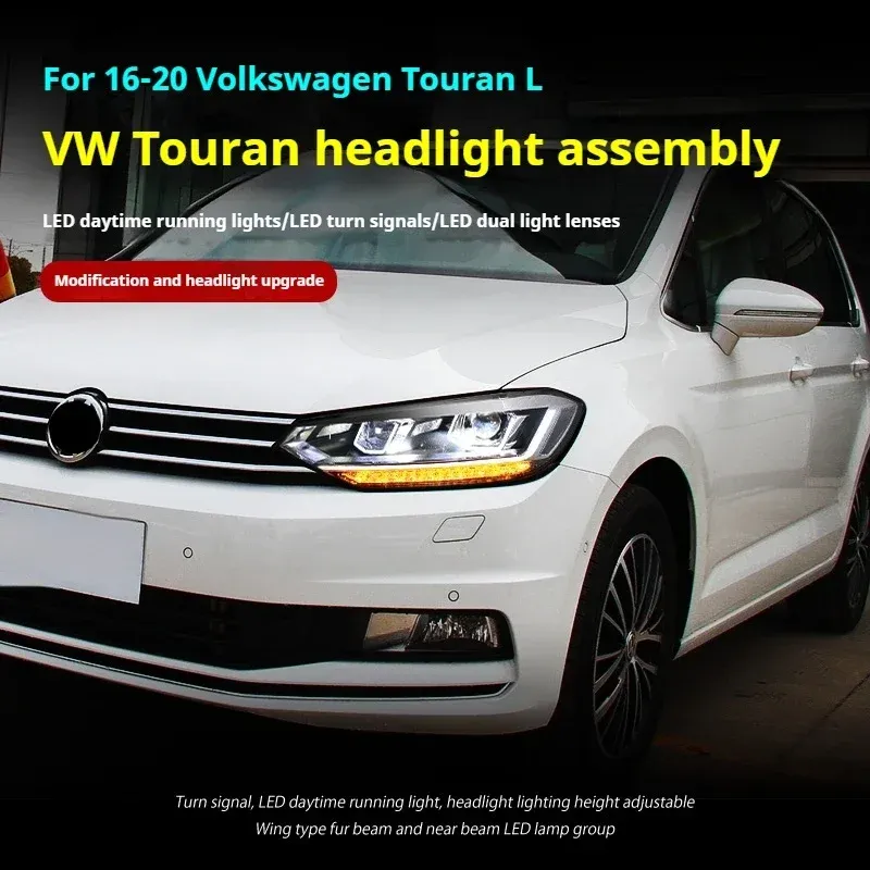 Фары передние LED с ходовыми огнями для VW Touran L (2016-2020), комплект, комплект, FT Carlight Carlight — фото 5