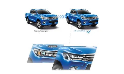 Фары VLAND двухлучевые проектор для Toyota Hilux 8 GUN125/GUN126R (2015-2020) — фото 6