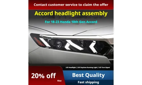 Фары передние LED с ходовыми огнями для Honda Accord 10 (2018-2023), комплект, комплект, FT Carlight Carlight — фото 2