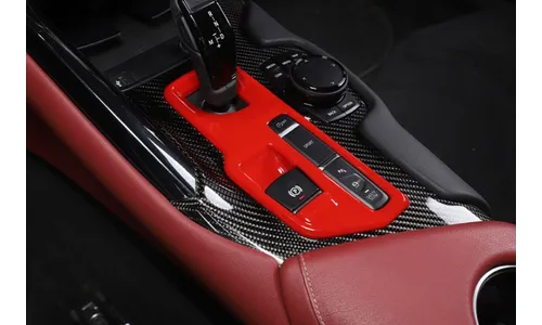 Накладка на основание ручки КПП, красная, для Toyota Supra 5 A90 (2019-2025) — фото 1