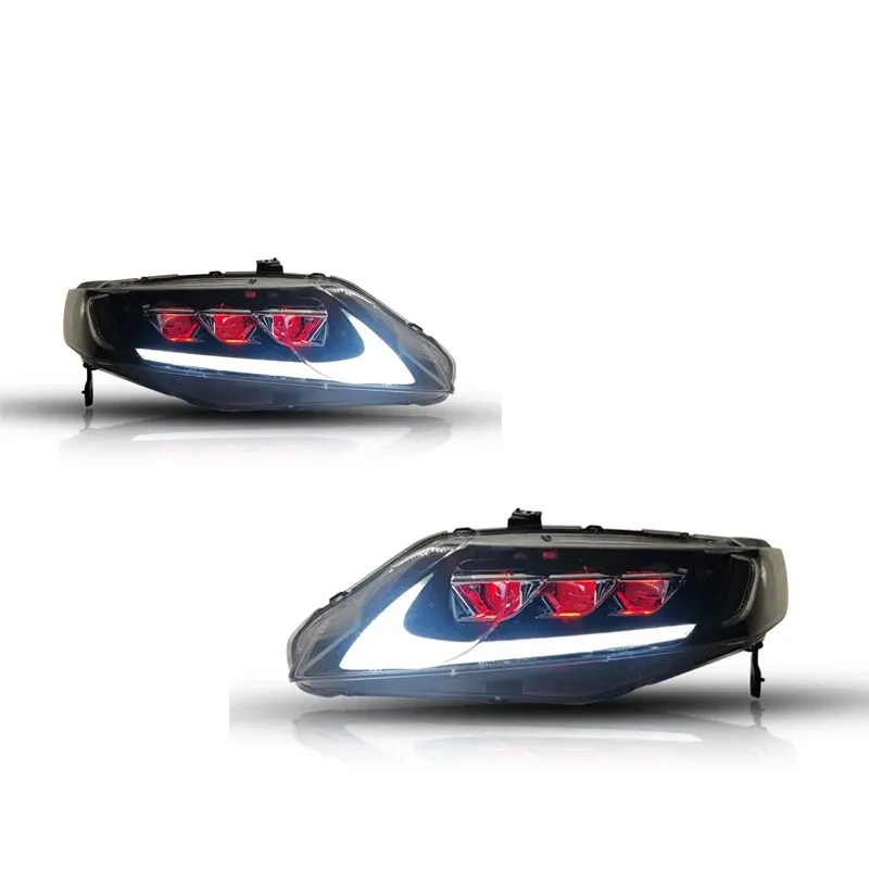 Фары передние LED с ходовыми огнями для Honda Civic 8 (2006-2011), комплект, FT Carlight — фото 7