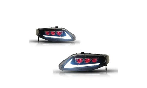 Фары передние LED с ходовыми огнями для Honda Civic 8 (2006-2011), комплект, FT Carlight — фото 7