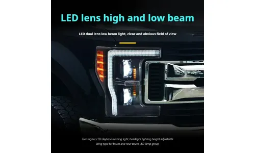 Фары передние LED с ходовыми огнями для Ford F-250 (2017-2019), комплект, комплект, FT Carlight Carlight — фото 4