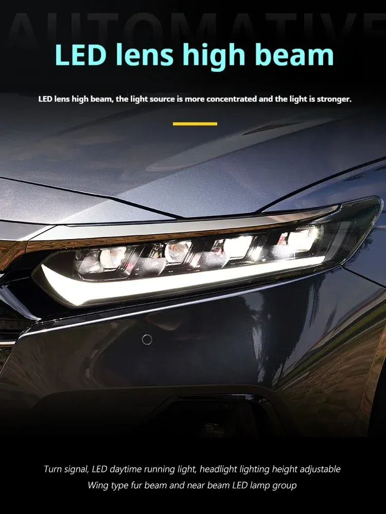 Фары передние LED с ходовыми огнями для Honda Accord 10 (2018-2023), комплект, комплект, FT Carlight Carlight — фото 4