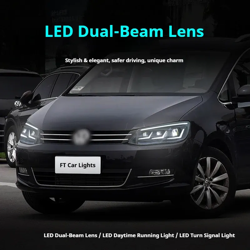 Фары передние LED с ходовыми огнями для VW Sharan (2012-2019), комплект, комплект, FT Carlight Carlight — фото 4
