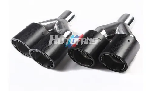 Насадки двойные БМВ X5 F15, карбоновые, в стиле Akrapovic — фото 1