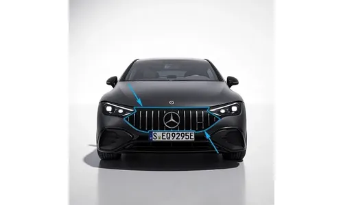 Решетка Panamericana EQE 43/53 AMG Mercedes-Benz EQE V295, полированный хром — фото 1