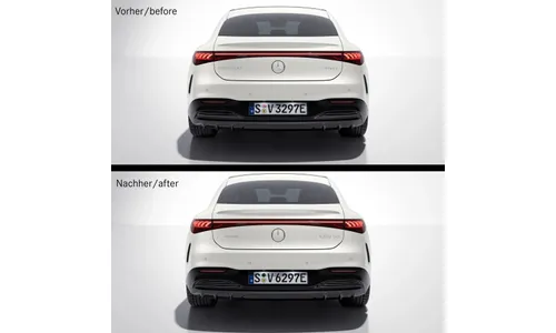 Чёрные молдинги заднего бампера EQS 53 AMG для Mercedes-Benz EQS V297 — фото 2
