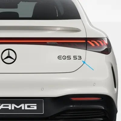 Черный шильдик EQS 53 Mercedes-Benz EQS V297 на крышку багажника — фото 1
