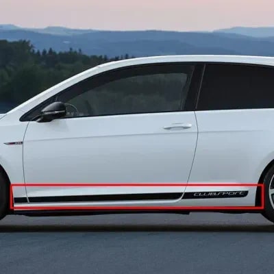 Серые боковые наклейки Clubsport Volkswagen Golf VII GTI, 5 дверей, 2 шт. — фото 1