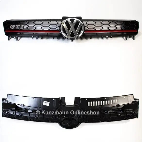 Решетка GTI с сотовым рисунком и эмблемами Volkswagen Golf 7 дорестайлинг — фото 3