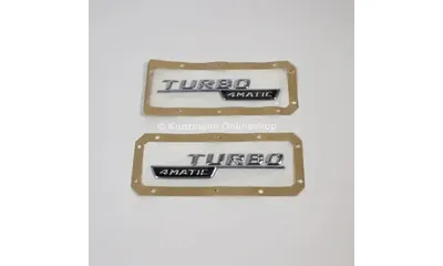 Комплект шильдиков Turbo 4MATIC на крылья Mercedes-Benz A 45 AMG W176, 2 шт. — фото 1