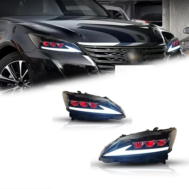 Фары передние LED с ходовыми огнями для Toyota Crown (2015-2018), комплект, FT Carlight — фото 1