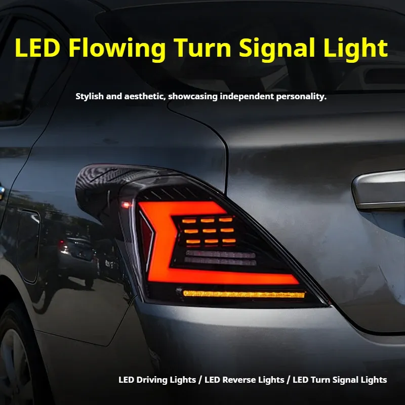 Задние LED-фонари динамический поворотник для Nissan Sunny/Almera (2011-2016), комплект, комплект, FT Carlight Carlight — фото 4