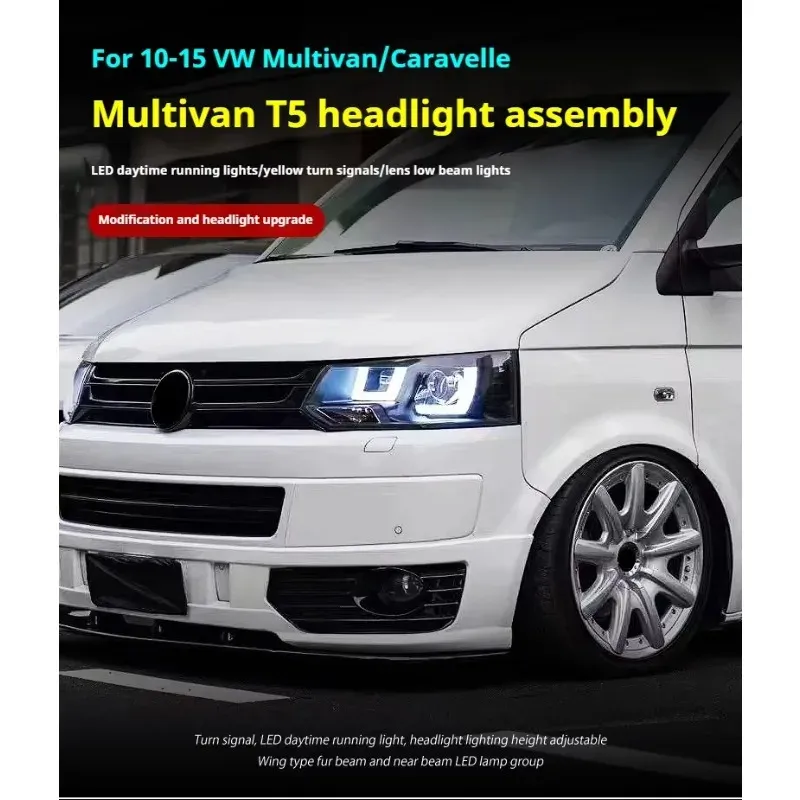 Фары передние LED с ходовыми огнями для VW Multivan T5 (2010-2015), комплект, комплект, FT Carlight Carlight — фото 5