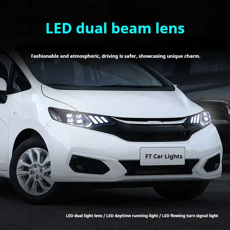 Фары передние LED с ходовыми огнями для Honda Fit GK5 (2014-2020), комплект, комплект, FT Carlight Carlight — фото 4