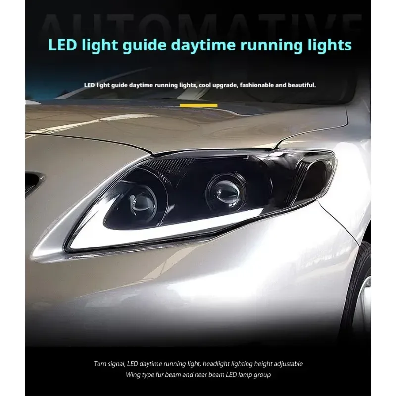 Фары передние LED с ходовыми огнями для Toyota Corolla (2007-2010), комплект, комплект, FT Carlight Carlight — фото 5