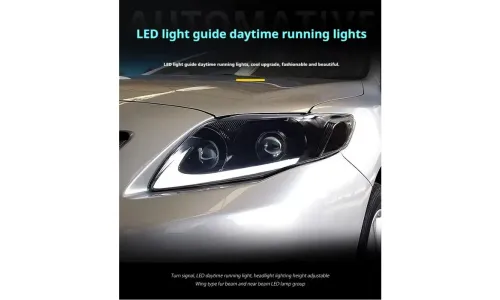Фары передние LED с ходовыми огнями для Toyota Corolla (2007-2010), комплект, комплект, FT Carlight Carlight — фото 5