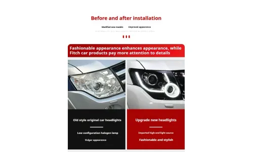 Фары передние LED с ходовыми огнями для Mitsubishi Pajero V93/V97/V87 (2006-2021), комплект, комплект, FT Carlight Carlight — фото 6