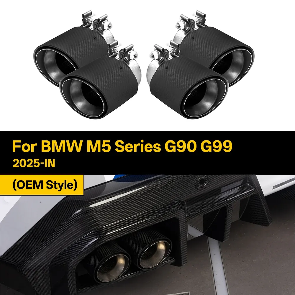 Накладки на выхлопные патрубки из карбона OEM Style для BMW M5 G90/G99 (2025+) — фото 6