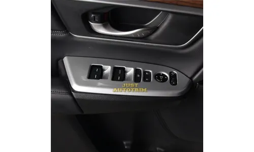 Накладки обрамления кнопок стеклоподъемников Honda CR-V 2017-, матовый хром — фото 2