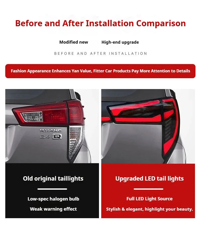 Задние LED-фонари динамический поворотник сквозные для Toyota Innova (2016-2022), комплект, комплект, FT Carlight Carlight — фото 7