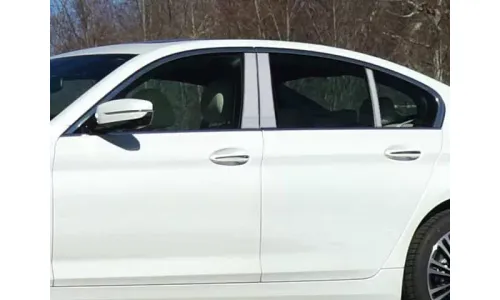 Накладки на стойки дверей из нержавеющей стали 6 шт отделка окон QAA для BMW 5 серии 2017-2022 — фото 1