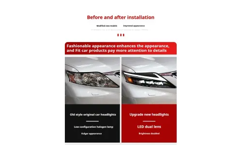 Фары передние LED с ходовыми огнями для Lexus RX200/RX270 (2009-2012), комплект, комплект, FT Carlight Carlight — фото 6