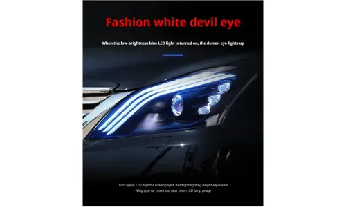 Фары передние LED с ходовыми огнями для Toyota Crown (2010-2012), комплект, FT Carlight — фото 2