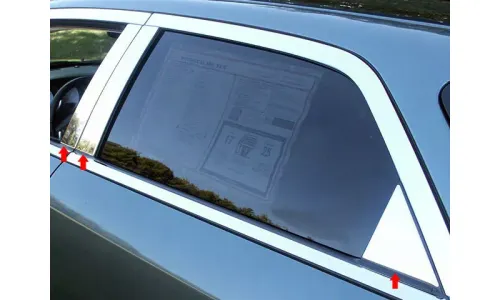 Накладки на стойки дверей из нержавеющей стали 6 шт отделка окон QAA для Dodge Magnum 2005-2008 — фото 1