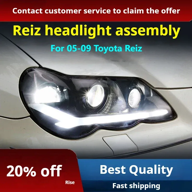 Фары передние LED с ходовыми огнями для Toyota Reiz Mark X (2005-2009), комплект, комплект, FT Carlight Carlight — фото 2