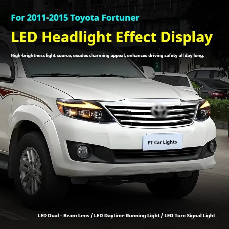 Фары передние LED с ходовыми огнями для Toyota Fortuner (2011-2015), комплект, комплект, FT Carlight Carlight — фото 5