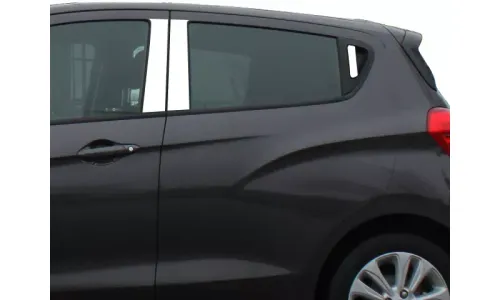 Накладки стоек дверей из нержавеющей стали 6 шт отделка окон QAA для Chevy Spark 2016-2018 — фото 1