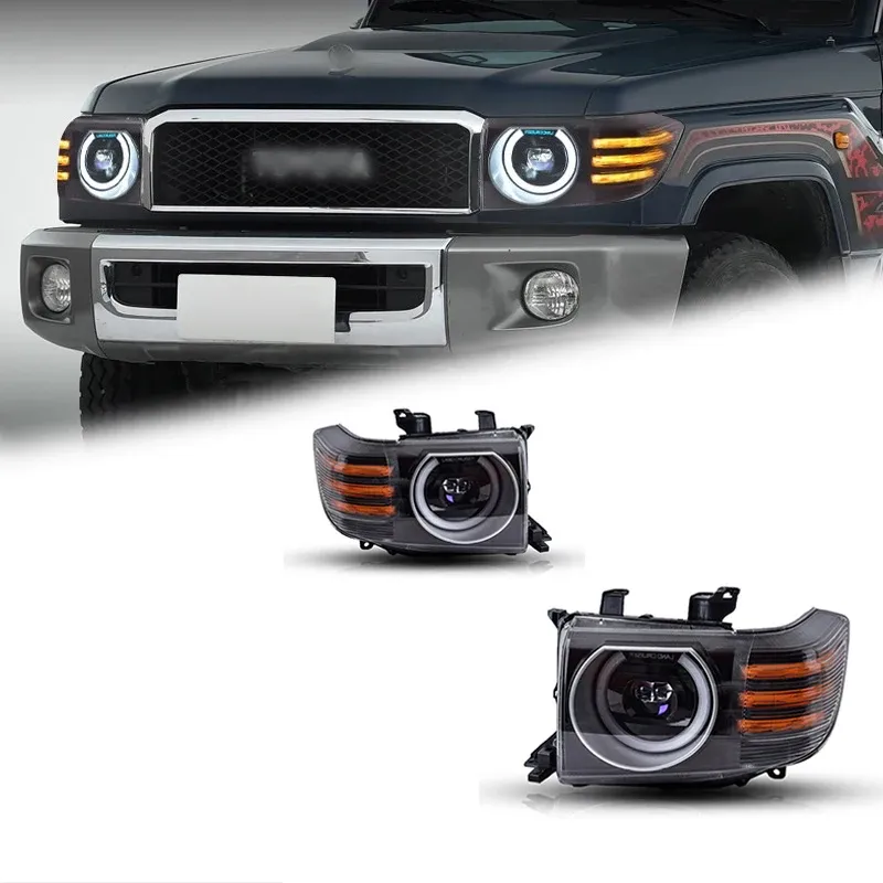 Фары передние LED с ходовыми огнями для Toyota Land Cruiser 70 (2007-2023), комплект, комплект, FT Carlight Carlight — фото 1