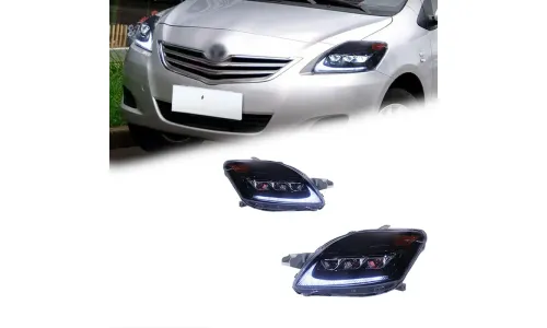 Фары передние LED с ходовыми огнями для Toyota Vios (2008-2013), комплект, комплект, FT Carlight Carlight — фото 1