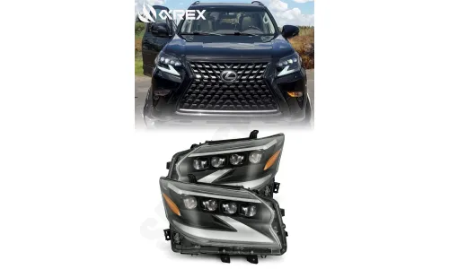 Фары проекторные светодиодные Black NOVA для Lexus GX460 2014–2019, AlphaRex — фото 1