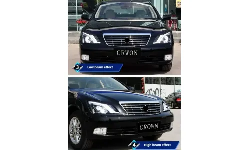Фары передние LED с ходовыми огнями для Toyota Crown (2003-2009), комплект, FT Carlight — фото 7