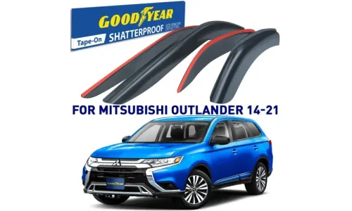 Дефлекторы боковых окон 14-21 Mitsubishi Outlander, накладные, GoodYear — фото 1