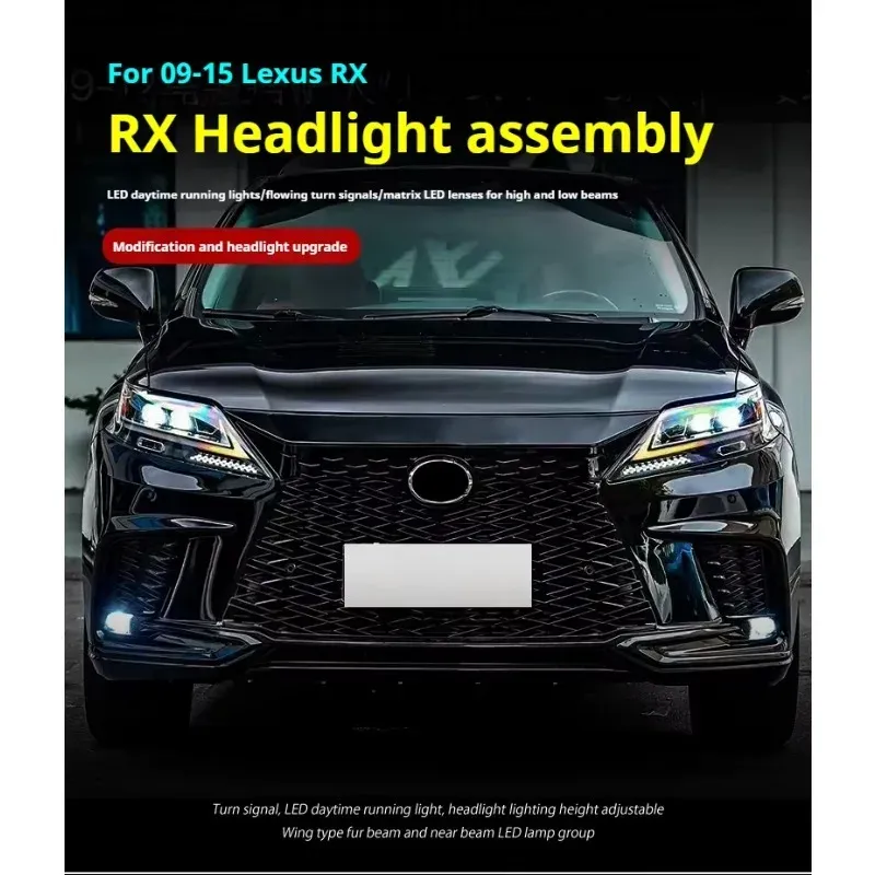 Фары передние LED с ходовыми огнями для Lexus RX (2009-2015), комплект, комплект, FT Carlight Carlight — фото 4