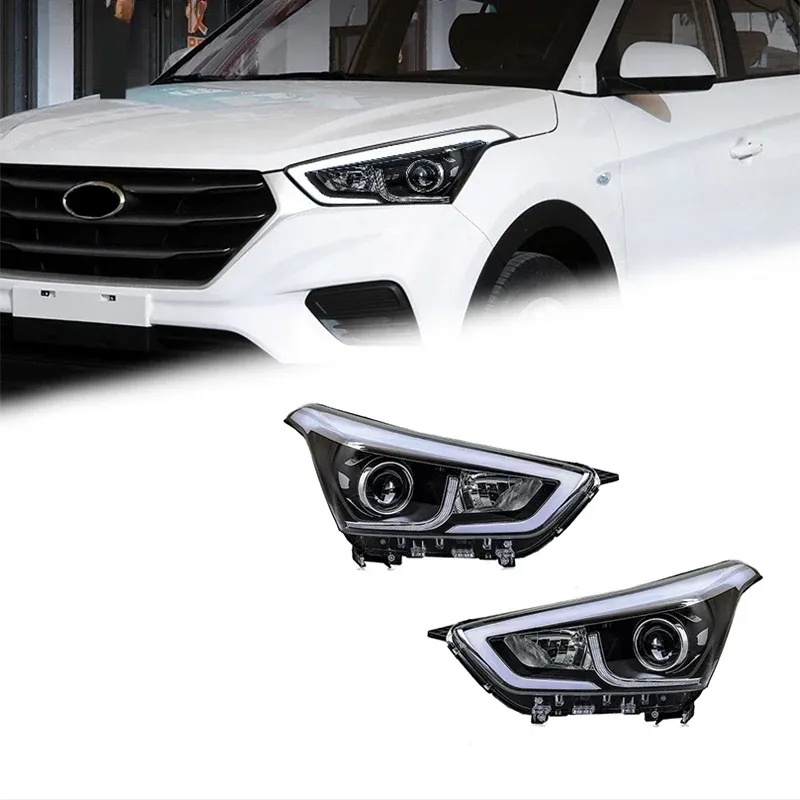 Фары передние LED с ходовыми огнями для Hyundai Creta IX25 (2014-2019), комплект, комплект, FT Carlight Carlight — фото 1