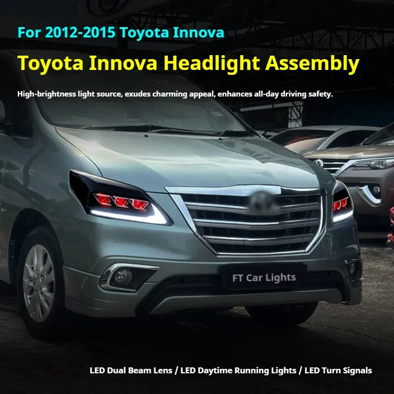 Фары передние LED с ходовыми огнями для Toyota Innova (2012-2015), комплект, комплект, FT Carlight Carlight — фото 5