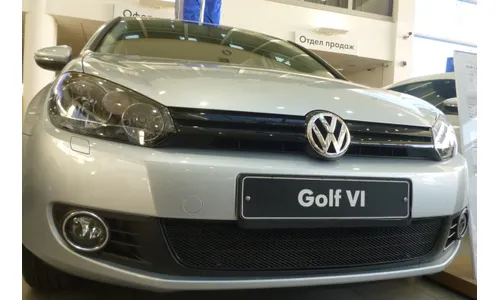 Сетка на бампер внешняя для VW Golf VI 2008-2013, черн., 15 мм / Фольксваген Гольф — фото 2