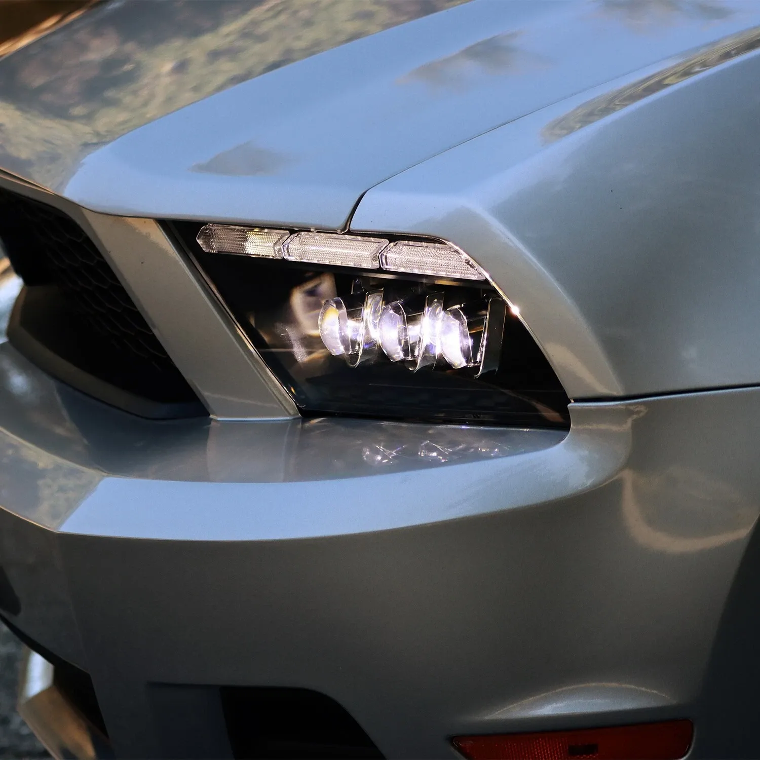 Фары проекторные светодиодные Black Nova для Ford Mustang 2013–2014, AlphaRex — фото 4